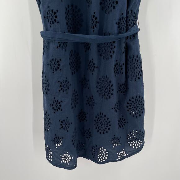 NEW MICHAEL STARS Dress Size Small Bernadette Navy Eyelet Cotton Shirtdress NWOT - Picture 12 of 16
